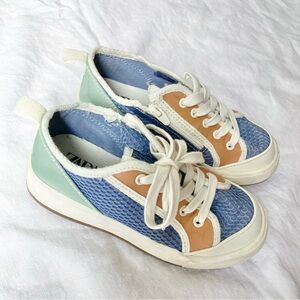 💙2/$25 Zara Size 11 Kids 28cm Multi-Colour Lace Zipper  Sneakers Shoes